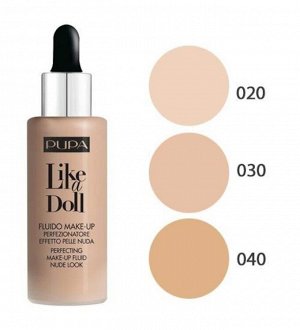 Совершенствующий флюид с эффектом естественной кожи "Like a Doll Foundation" paraben-free PUPA 30мл., шт