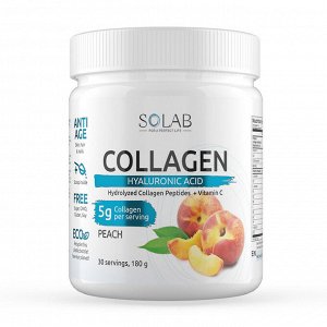 Коллаген + Витамин С + Гиалуроновая кислота, 30 порций. Персик