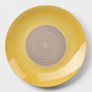 Тарелка керамическая обеденная Доляна «Бутон», d=27 см, цвет жёлтый