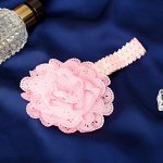Повязка для волос &quot;Кружева&quot; пион, 15х1,8 см, розовый 1838426