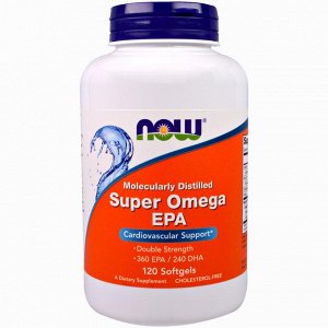 Now Foods, Super EPA, Молекулярно дистиллирован, 120 Капсул