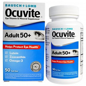 Bausch &amp - amp -  Lomb, Витаминная и минеральная добавка для глаз для взрослых от 50 лет, 50 мягких желатиновых капсул