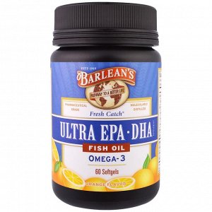 Barleans, Рыбий жир Fresh Catch, Ультра EPA·DHA, апельсиновый аромат, 60 капсул