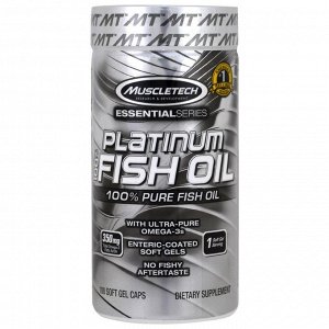 Muscletech, Рыбий жир Platinum 100%, 100 мягких гелевых капсул