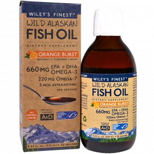 Wileys Finest, Wild Alaskan Fish Oil, Orange Burst, 660 mg , 8.4 fl oz. (250 ml)