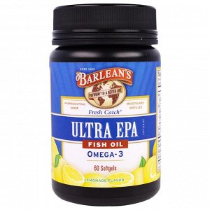 Barleans, Ultra EPA, Triple Potency Omega-3, Lemonade Flavor, 1000 mg, 60 Softgels
