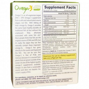 Ovega-3, Ovega-3 Omega-3s DHA + EPA, 500 mg, 30 Vegetarian Softgels