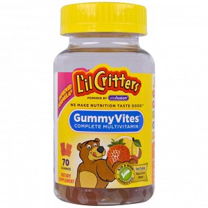 Lil Critters, Gummy Vites, мультивитамины, натуральный фруктовый вкус, 70 жевательных таблеток