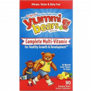 Hero Nutritional Products, Вкусные мишки, полный комплекс мультивитаминов, натуральный фруктовый вкус, 90 жевательных медвежат