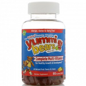 Hero Nutritional Products, Вкусные мишки, полный комплекс мультивитаминов, натуральный фруктовый вкус, 90 жевательных медвежат