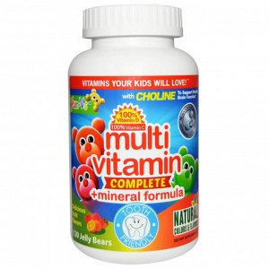 Yum-Vs, Формула мультивитамины + минералы, Вкус восхитительных фруктов, 120 жевательных мишек