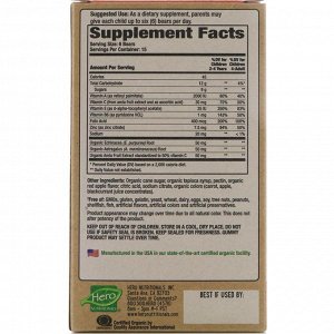 Hero Nutritional Products, Yummi Bears Organics, здоровый иммунитет, органические фруктовые вкусы, 90 шт.