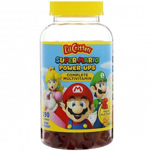 Lil Critters, Комплекс мультивитаминов Подпитка Super Mario", натуральный фруктовый вкус, 190 жевательных таблеток"