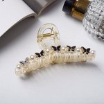 Краб для волос &quot;Абигаль&quot; петля бабочки, 10,5 см, чёрно-белый