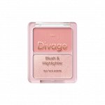 Диваж Палетка для лица Blush &amp; Highlighter Duo Face Palette тон 02, Divage