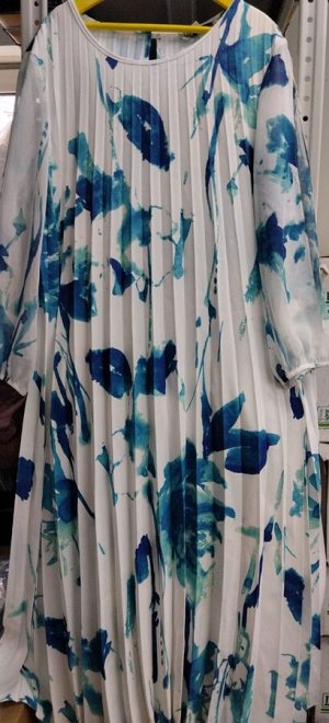 Платье Bazalini 4744 бело-голубой развод