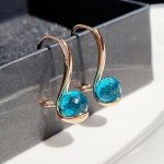 Серьги коллекция &quot;Дубай&quot; покрытие позолота, камень бирюзовый,27205,арт.214.313