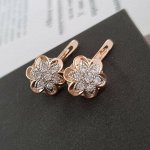 Серьги коллекция &quot;Дубай&quot; покрытие позолота с серебром, камень цвет: прозрачный,15125, арт.214.288