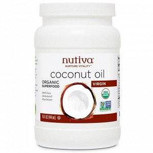 Nutiva, кокосовое масло, холодной выжимки, 15 жидких унций (444 мл)