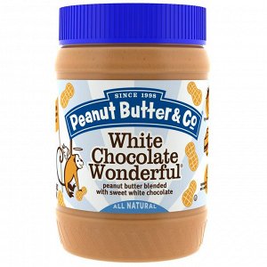 Peanut Butter & Co., White Chocolate Wonderful, арахисовое масло, смешанное со сладким белым шоколадом, 454 г