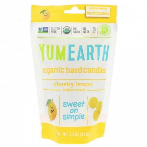 YumEarth, Органические леденцы, дерзкий лимон, 3.3 унции (93.6 г)