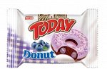 Пончик с черничным кремом Elvan TODAY Donut  / Тудей Донат со вкусом черники / Кекс To Day 40 гр