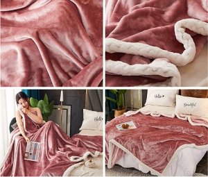 Одеяло-покрывало утолщенное, фланелевое 1,5сп, пудра