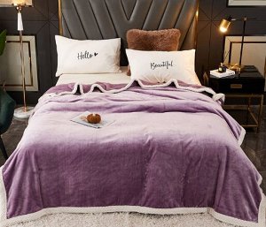 Одеяло-покрывало утолщенное, фланелевое 1,5сп, фиолетовый
