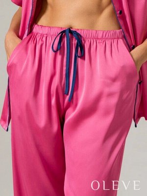 Пижама женская розовая с короткими рукавами
