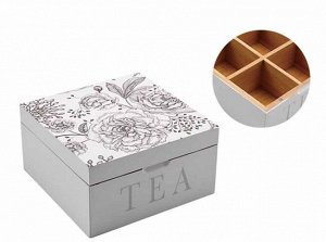 Бокс для хранения чая (бамбук) 14х14х7,5см