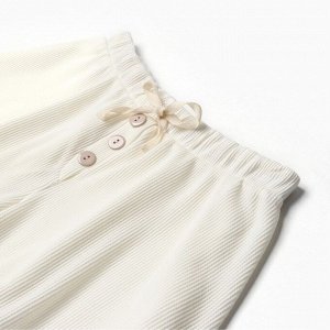 Пижама женская (рубашка, шорты) KAFTAN Basic line, молочная