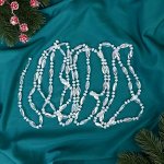 Бусы на ёлку 2,7 м d-9 мм &quot;Льдинка&quot; овал два диска, прозрачный перламутр