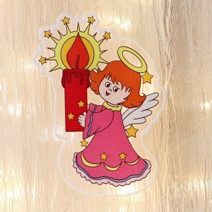 Наклейка на стекло "Ангел со свечой" 9х14 см