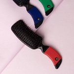 Расчёска массажная, прорезиненная ручка, 5 ? 21 см, цвет МИКС