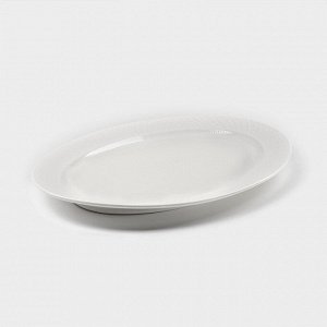 Блюдо фарфоровое овальное Wilmax «Юлия Высоцкая», 36x25,5 см, цвет белый