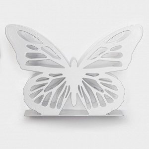 Салфетница Доляна «Бабочка», 13,5x4x9 см, цвет белый