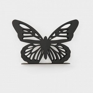 Салфетница Доляна «Бабочка», 13,5x4x9 см, цвет чёрный