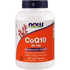 Now Foods, CoQ10, 30 мг, 240 растительных кап