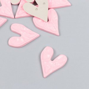 Декоративный элемент для творчества «Арт Узор. Сердце мятое», пластик, розовый матовый, 0.3x2.3x2.9 см