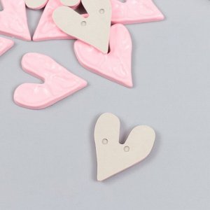 Декоративный элемент для творчества «Арт Узор. Сердце мятое», пластик, розовый матовый, 0.3x2.3x2.9 см