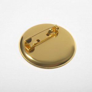 Queen fair Основа для броши с круглым основанием СМ-367, (набор 5 шт.) 35 мм, цвет золото