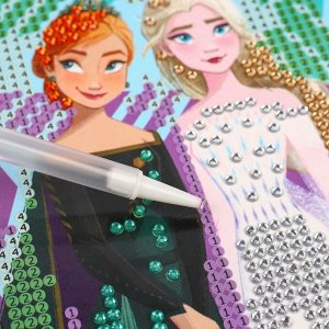 Алмазная мозаика с частичным заполнением для детей «Холодное сердце», 15 х 10.см