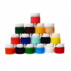 Краска по ткани, набор 16 цветов х 15 мл, ЗХК "Я - Художник!", акриловая на водной основе (228411819)