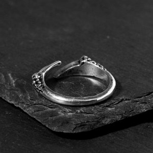 Кольцо "Перстень" когти, цвет чернёное серебро, безразмерное   9669452