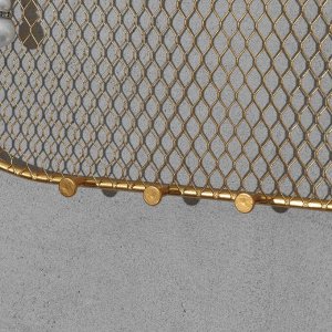 Органайзер настенный сетка «Овал» 11 крючков, 30x16 см, цвет золотой