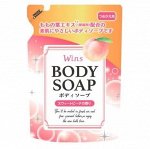Крем-мыло для тела &quot;Wins Body Soap peach&quot; с экстрактом листьев персика и богатым ароматом 400 мл, мягкая упаковка / 20
