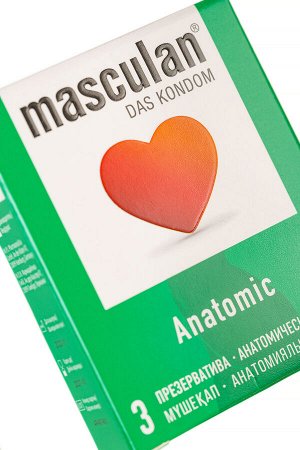 Презервативы Masculan, Anatomic №3, анатомической формы, 5,3 см, 18,5 см, 3 шт