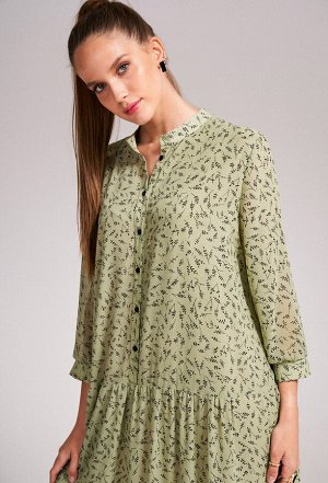 Платье KaVari 1009 зеленый принт
