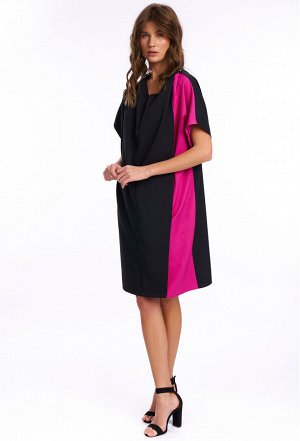 Платье KaVari 1025 черный фуксия