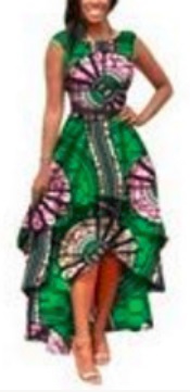 Асимметричное платье с принтом без рукавов Цвет: ЗЕЛЕНЫЙ